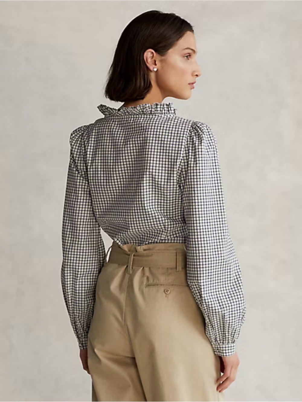NWT Polo Ralph Lauren Ruffle-Trim Poplin Blouse - 100% Cotton - Picture 3 of 15